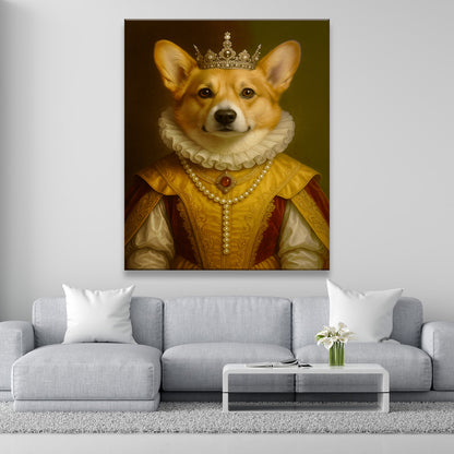 Custom Photo Dog Queen Royal Canvas Gift For Dog Lovers