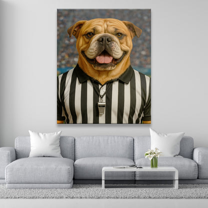 Custom Photo Referee Dog Canvas Gift For Dog Lovers