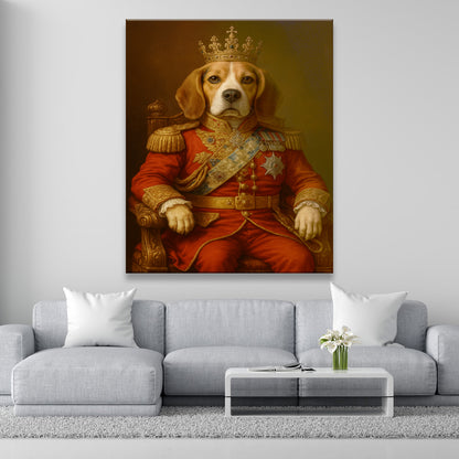 Custom Photo King Dog With Crown Royal Canvas Gift For Dog Lovers