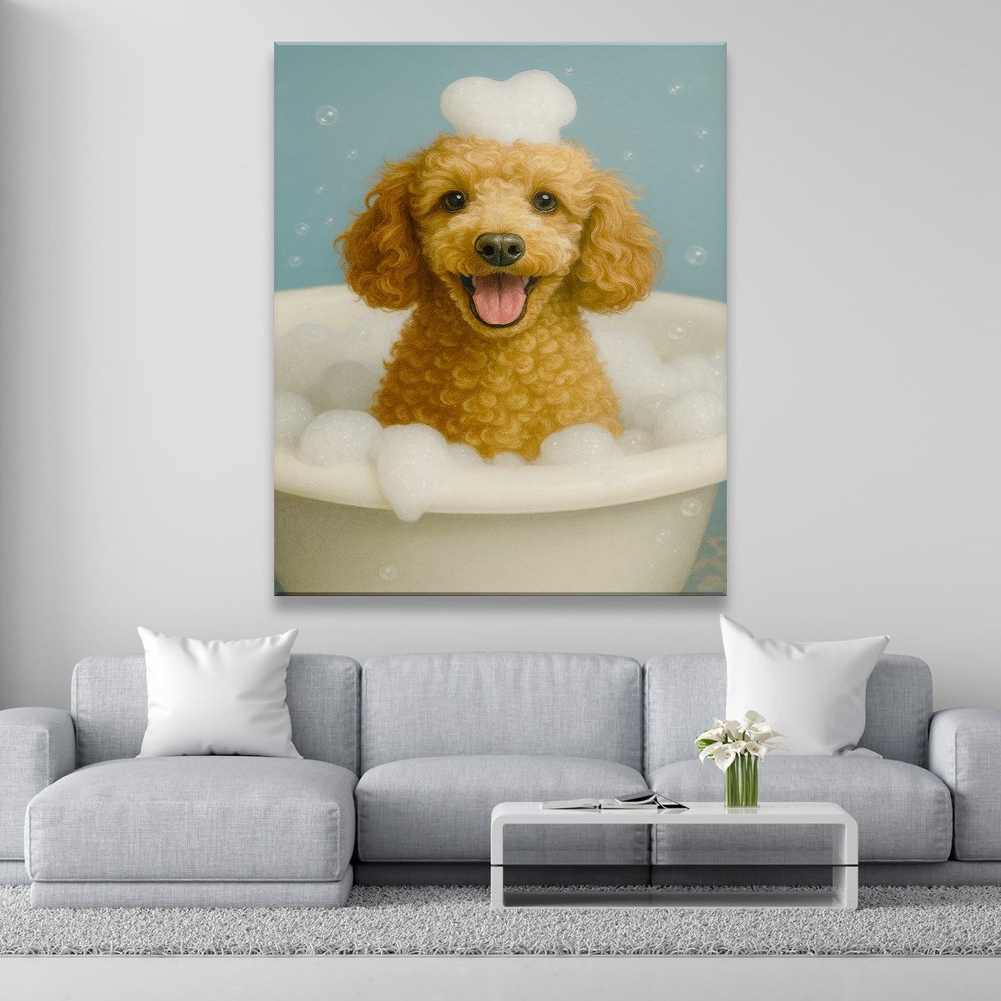 Custom Photo Dog Bathroom Style 29 Canvas Gift For Dog Lovers