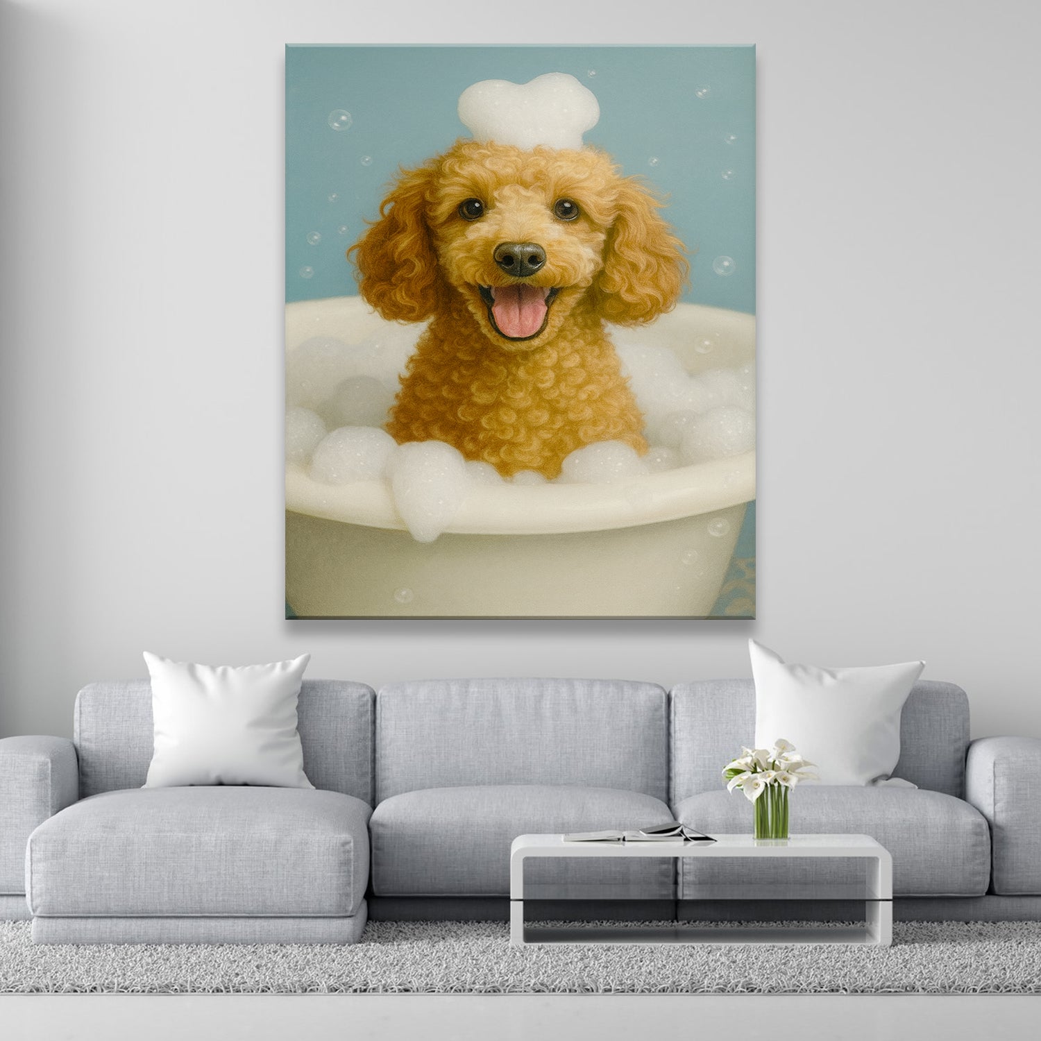 Custom Photo Dog Bathroom Style 29 Canvas Gift For Dog Lovers