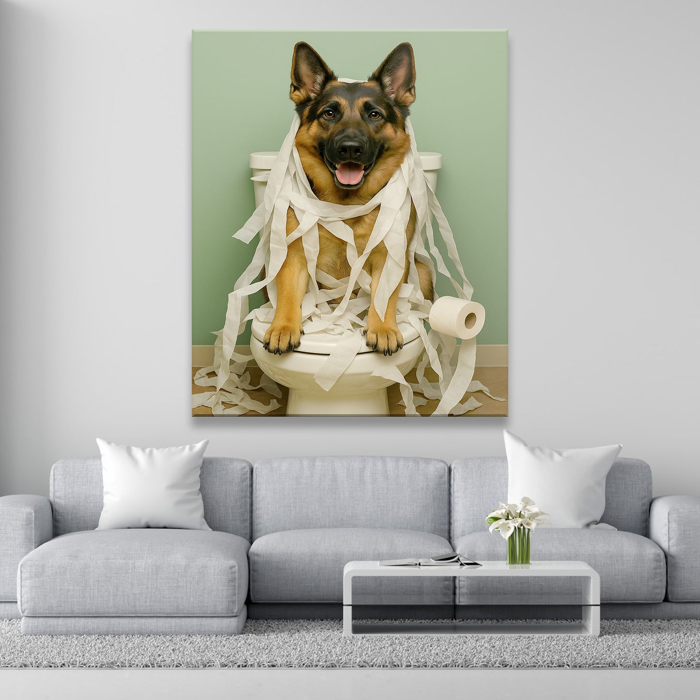 Custom Photo Dog Bathroom Style 26 Canvas Gift For Dog Lovers