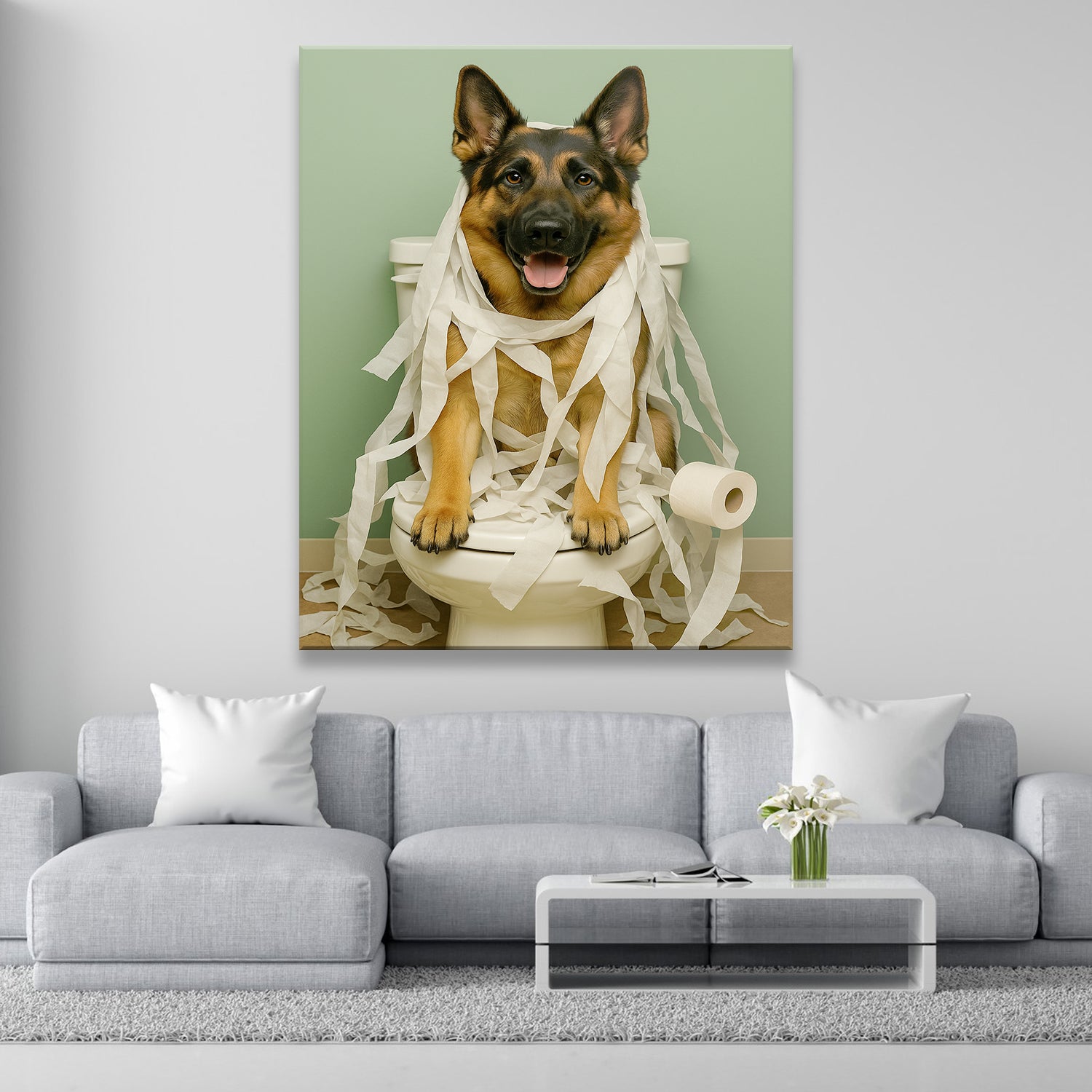 Custom Photo Dog Bathroom Style 26 Canvas Gift For Dog Lovers