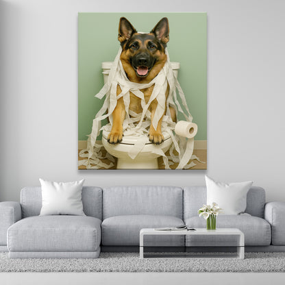 Custom Photo Dog Bathroom Style 26 Canvas Gift For Dog Lovers