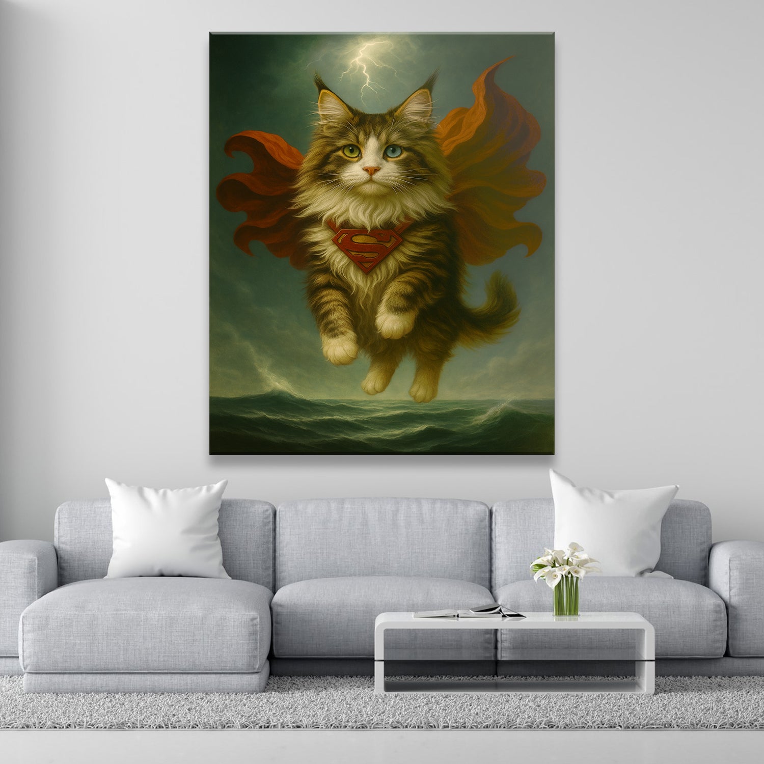 Custom Photo Cat Hero Canvas