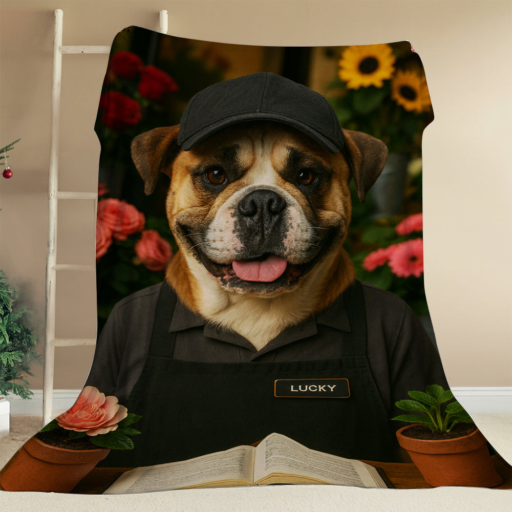 Custom Photo Flower Shop Florist Dog BlanketGift For Dog Lovers