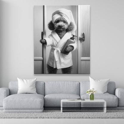 Custom Photo Dog Bathrobe Bathroom Canvas Gift For Dog Lovers