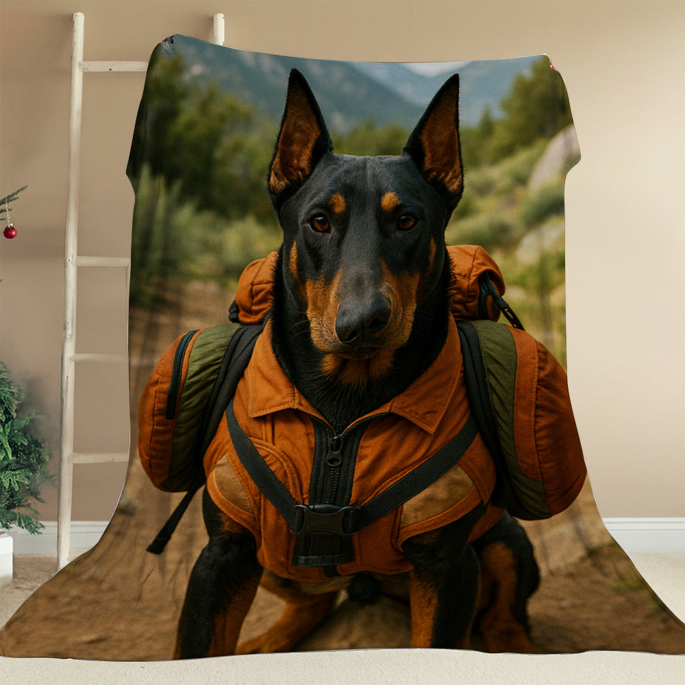 Custom Photo Backpacking Hiking Dog BlanketGift For Dog Lovers