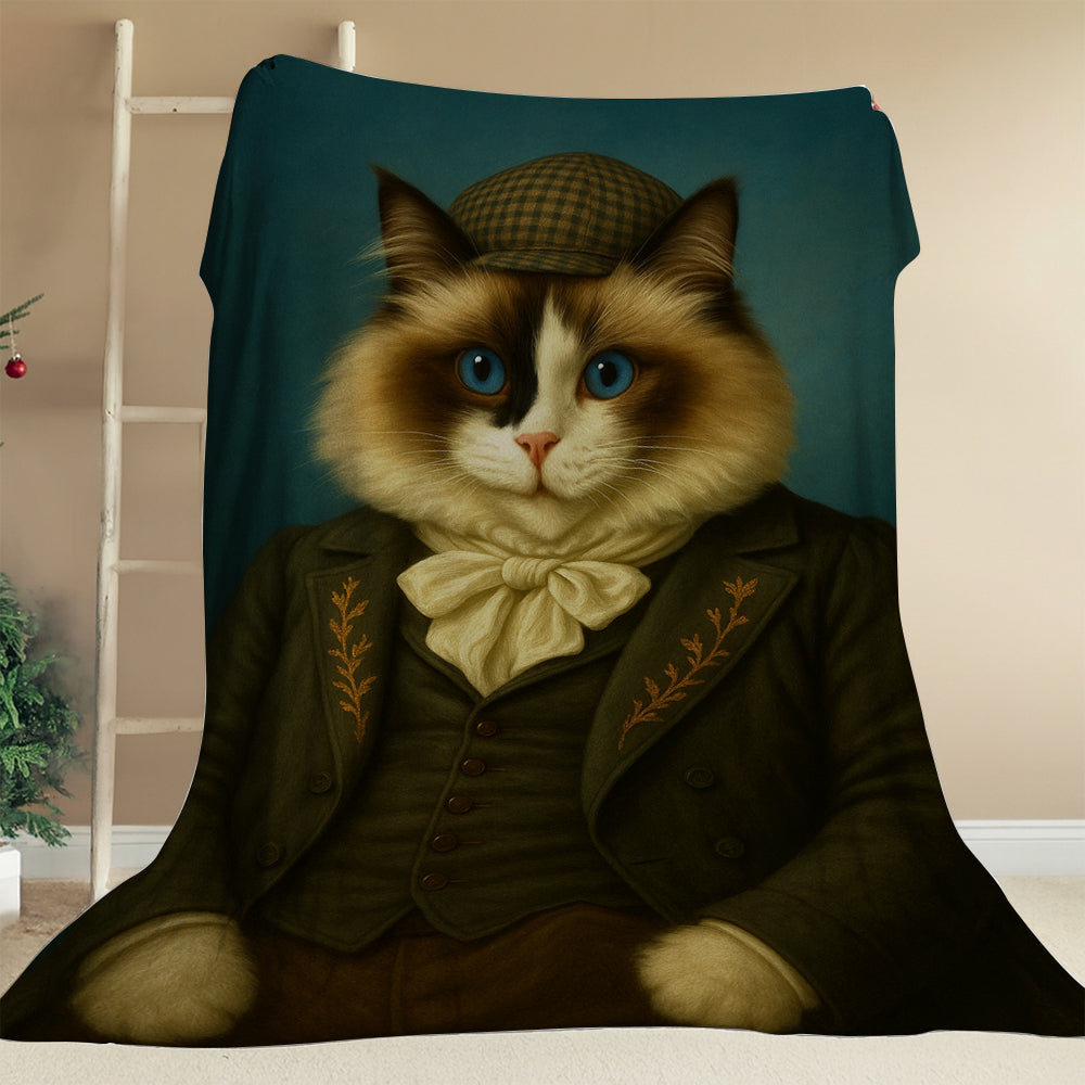 Custom Photo Detective Cat Blanket Gift For Cat Lovers