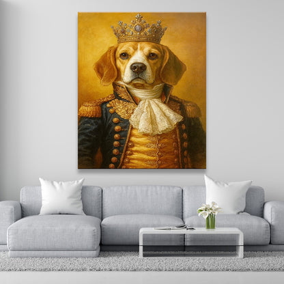 Custom Photo Dog King Royal Canvas Gift For Dog Lovers