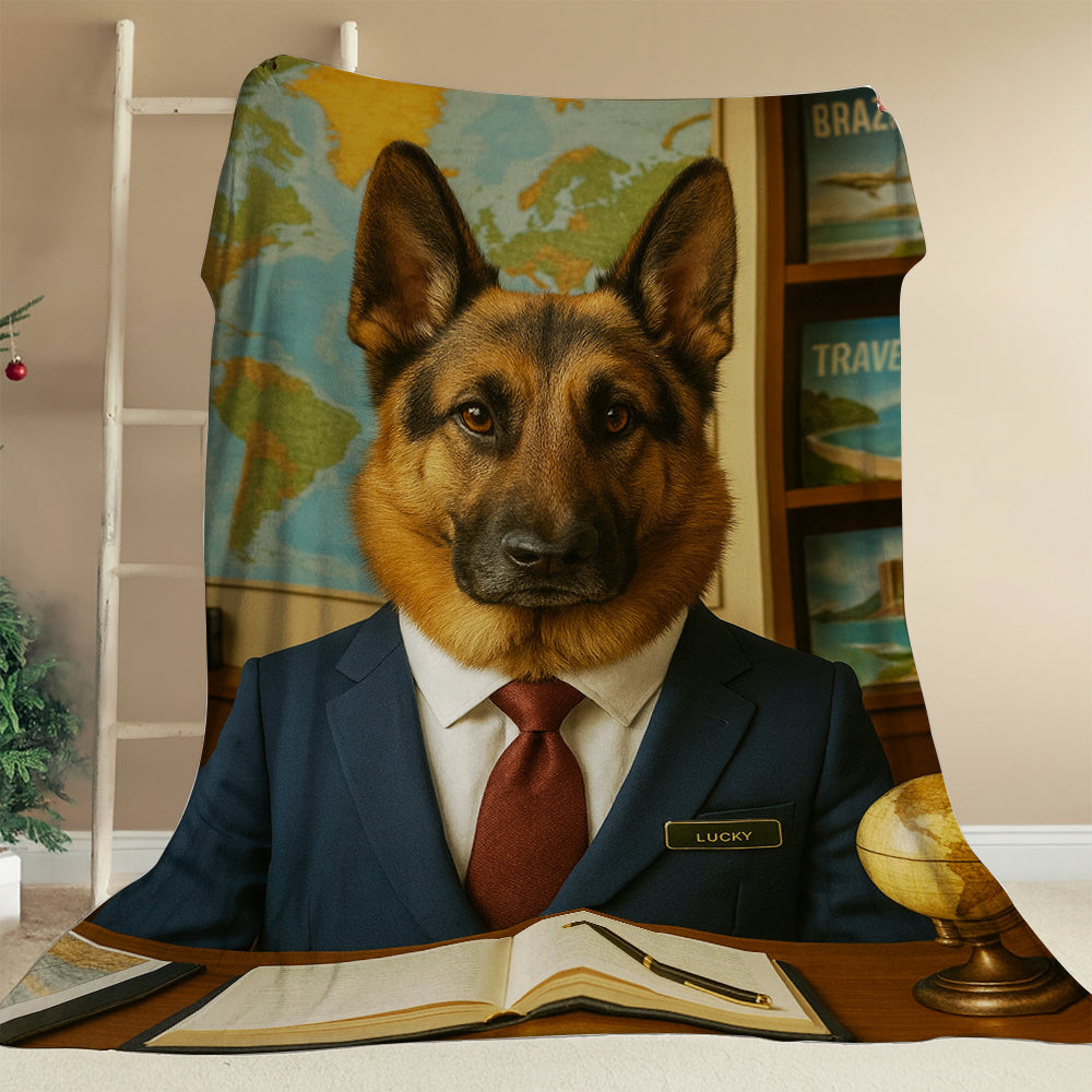 Custom Photo Travel Agent Dog BlanketGift For Dog Lovers