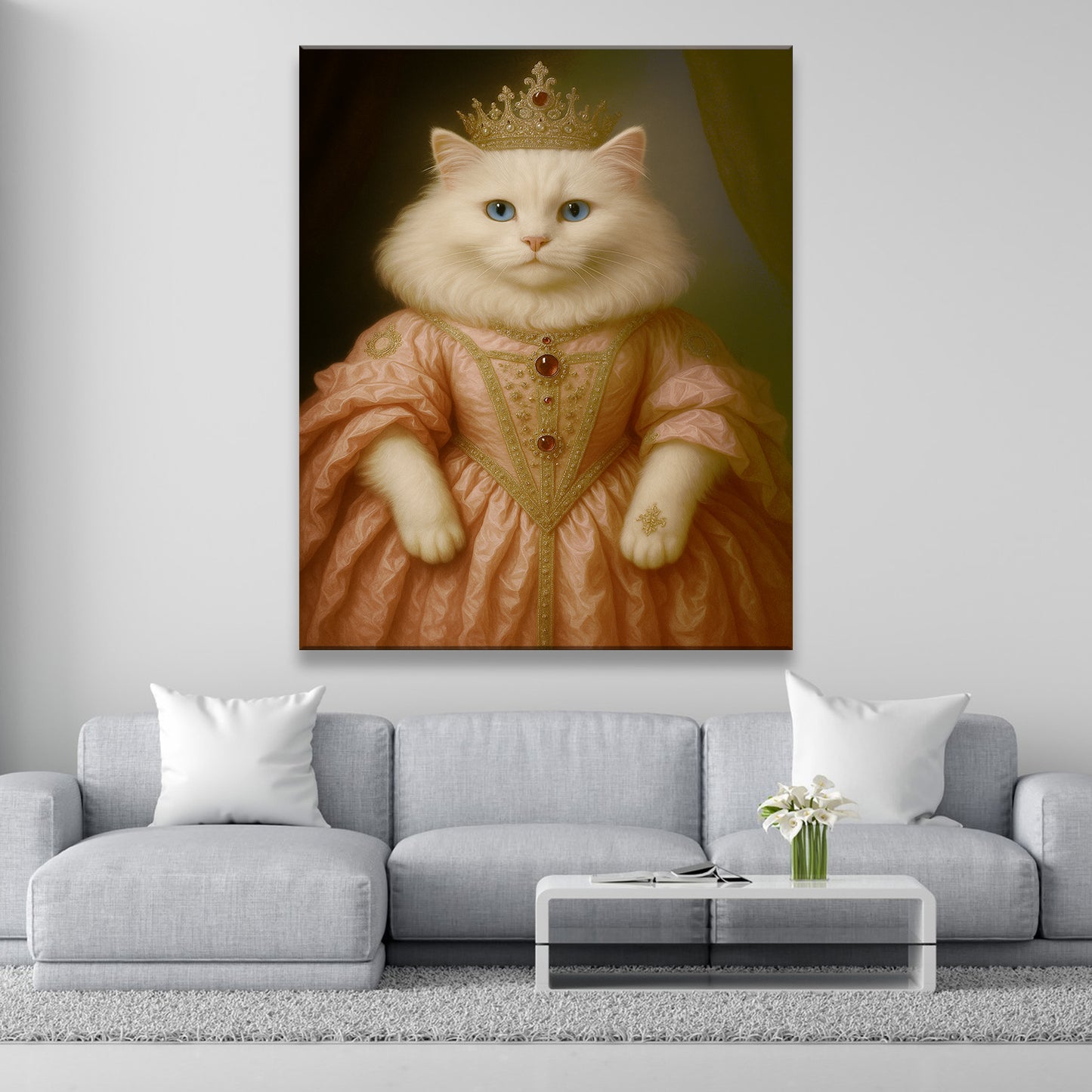 Custom Cat Queen Royal Canvas