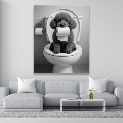 Custom Photo Dog Bathroom Style 5 Canvas Gift For Dog Lovers