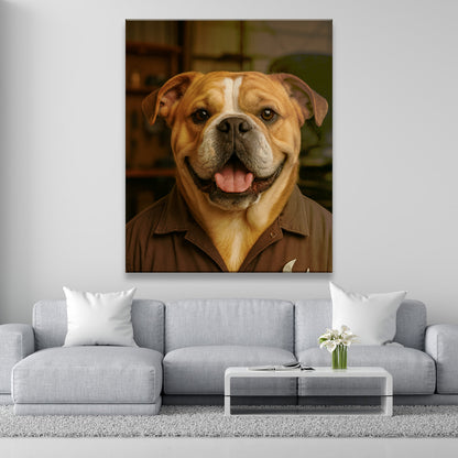Custom Photo Mechanic Dog Canvas Gift For Dog Lovers