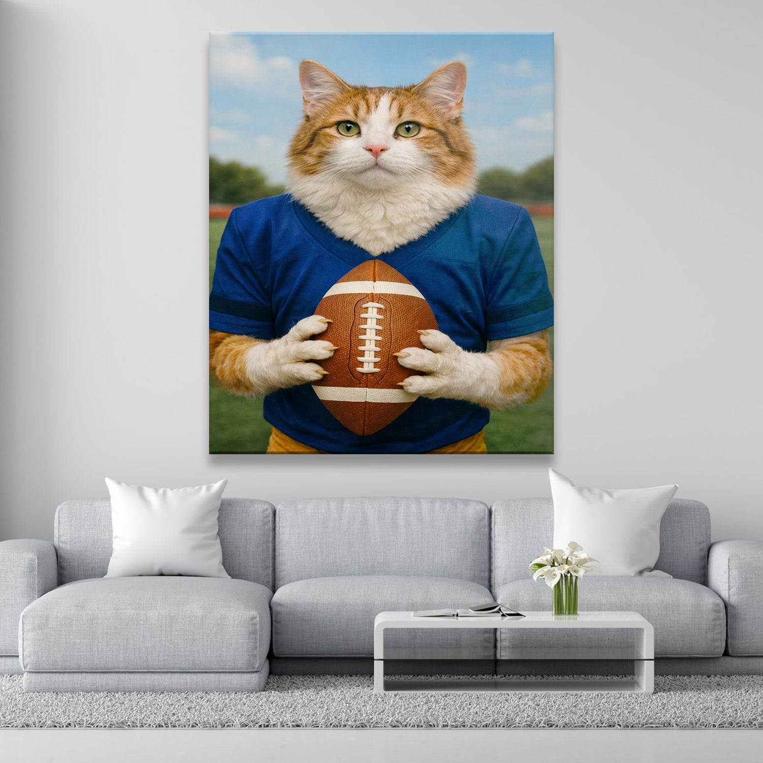 Custom Photo Football Player Canvas Canvas Gift For Canvas Lovers