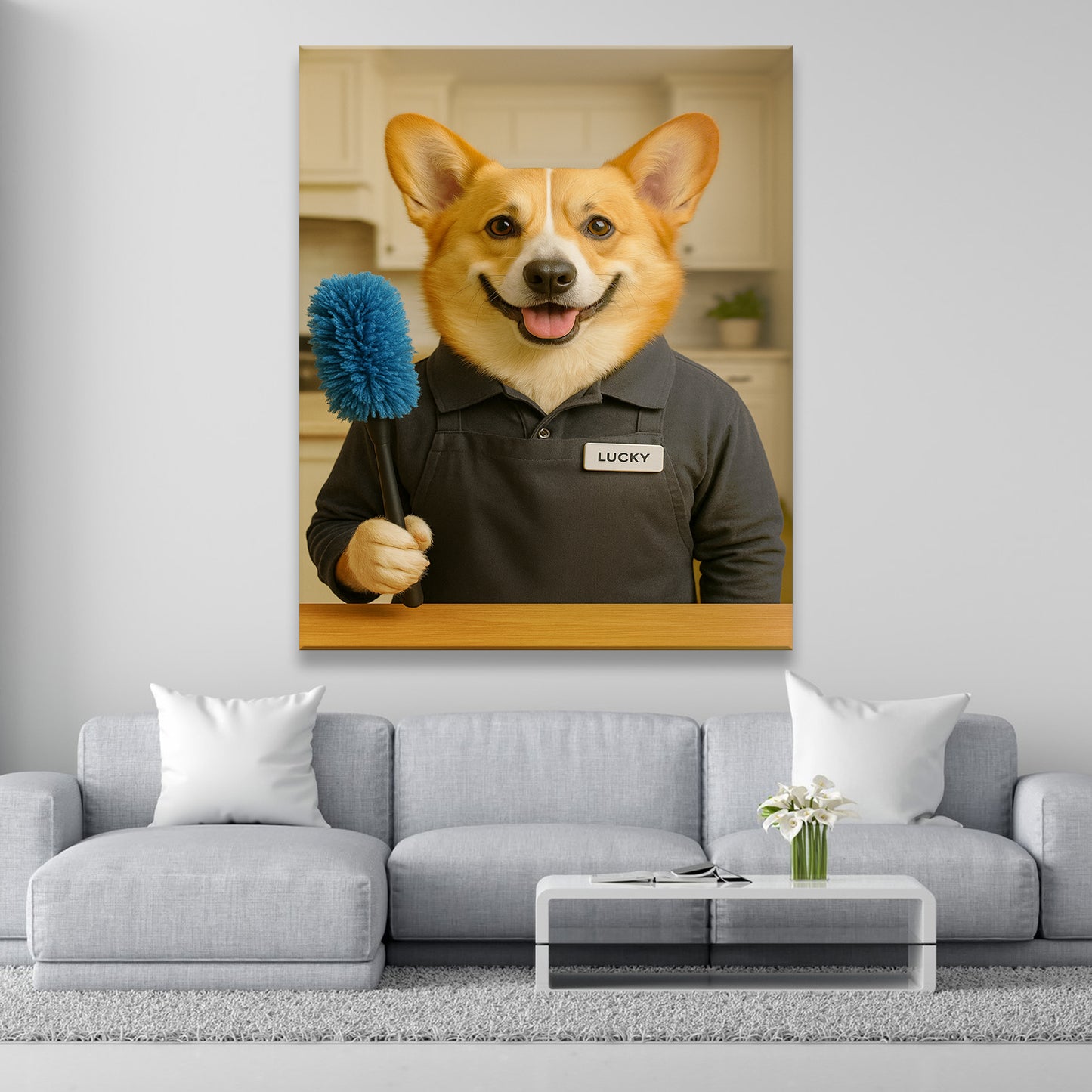 Custom Photo Housekeeper Dog Canvas Gift For Dog Lovers