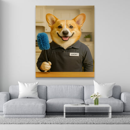 Custom Photo Housekeeper Dog Canvas Gift For Dog Lovers