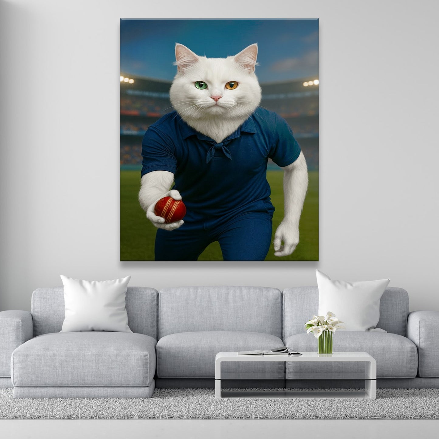 Custom Photo Bowler Cat Canvas Gift For Cat Lovers