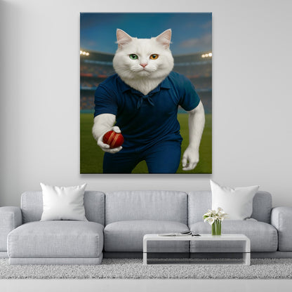 Custom Photo Bowler Cat Canvas Gift For Cat Lovers