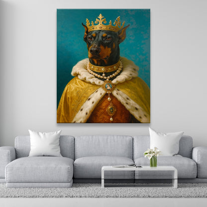 Custom Photo King Royal Dog Canvas Gift For Dog Lovers
