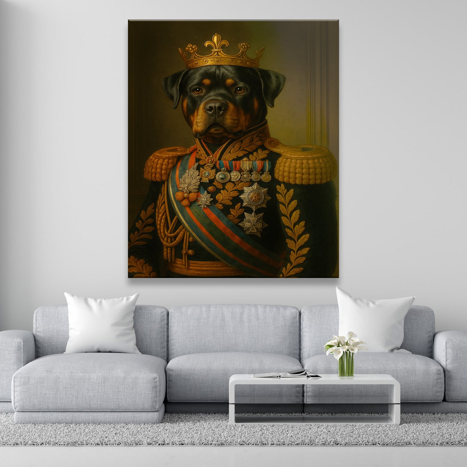 Custom Photo Dog King Crown Royal Canvas _ Gift For Dog Lovers