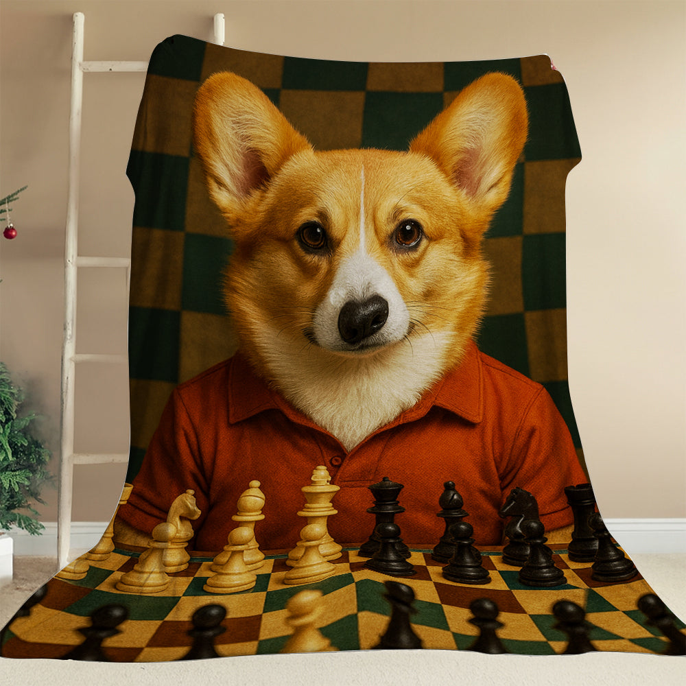 Custom Photo Chess Dog BlanketGift For Dog Lovers