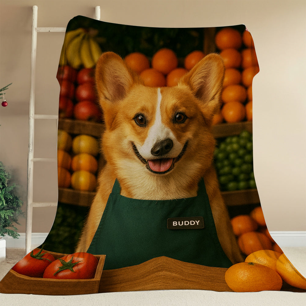 Custom Photo Grocer Store Dog BlanketGift For Dog Lovers