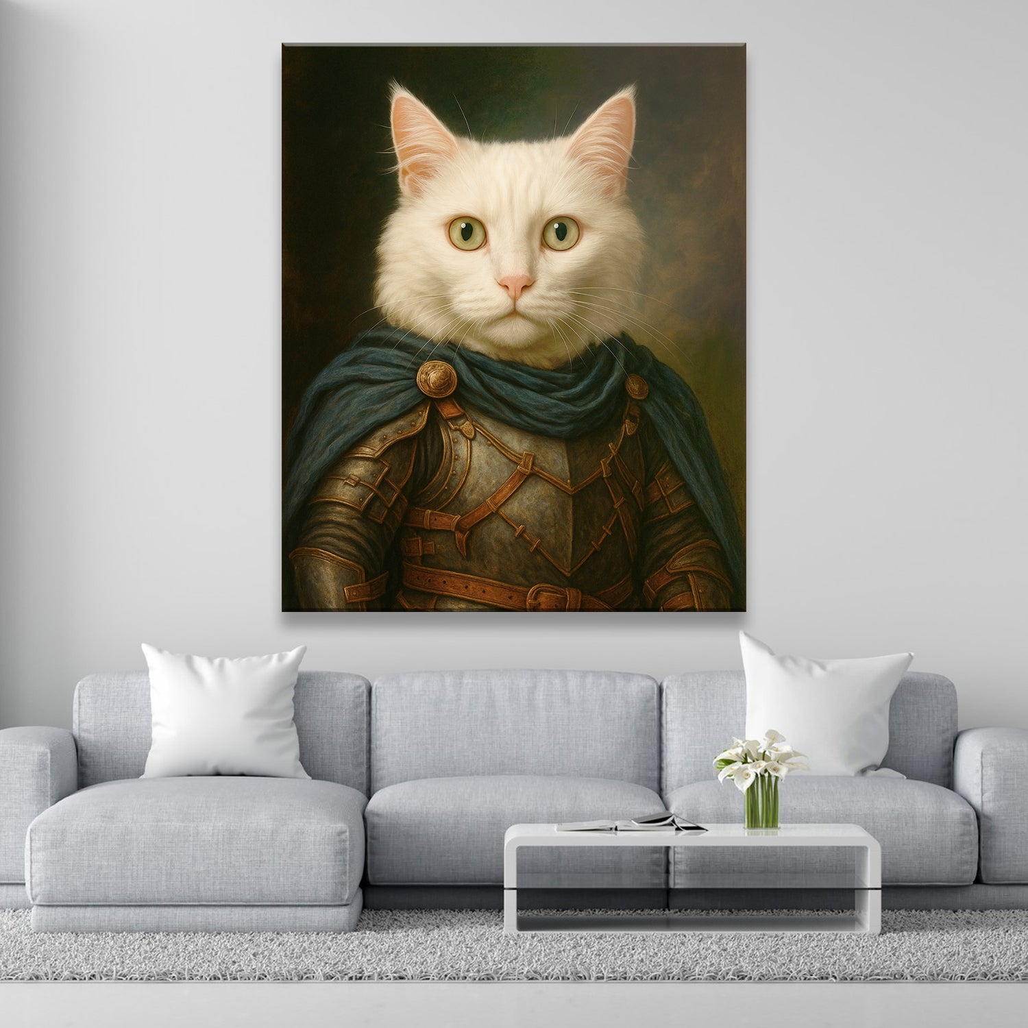 Custom Cat Photo Viking Canvas _ Gift For Cat Lovers