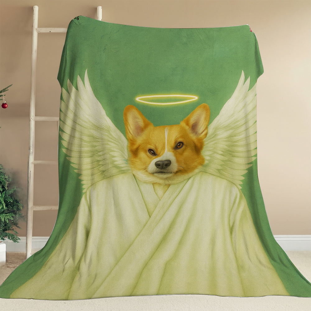Custom Photo Angel Dog BlanketMemorial Gift For Dog