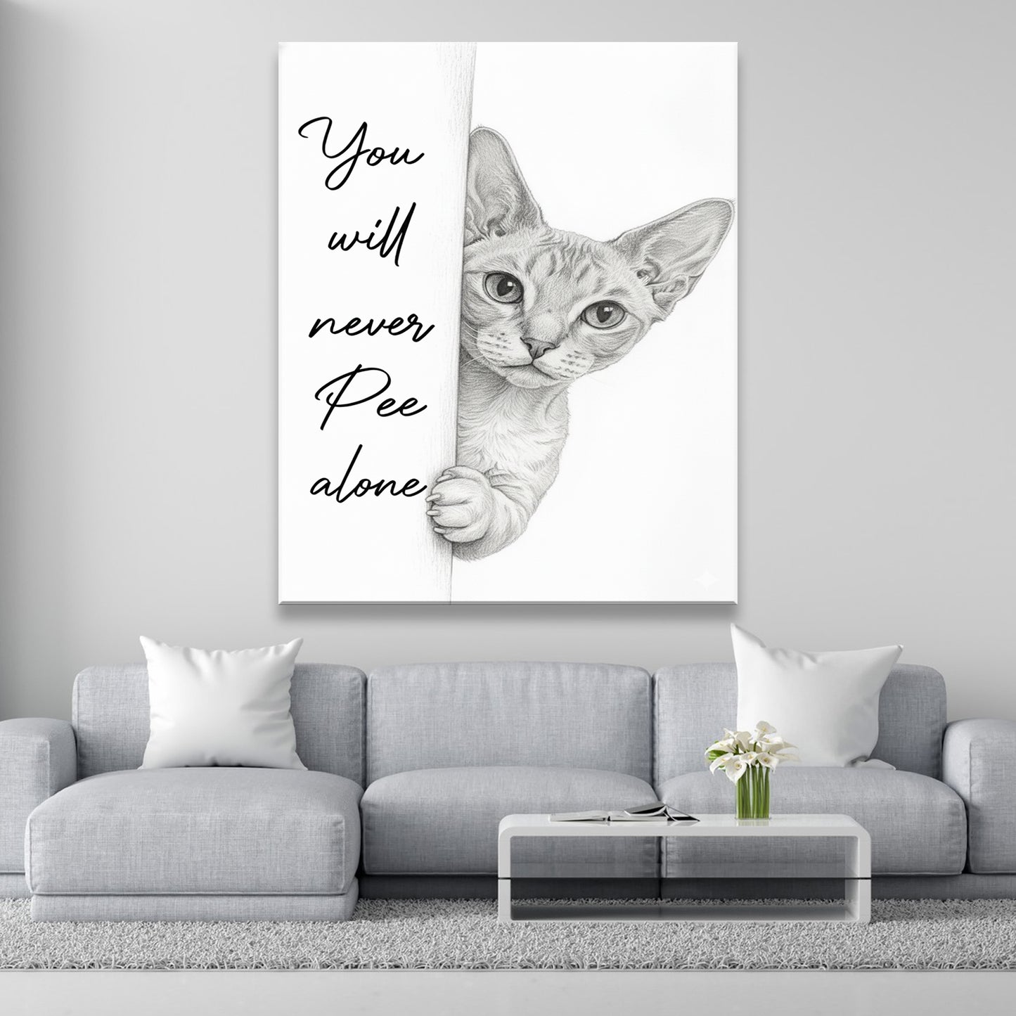 Custom Photo Cat Breed Bathroom Canvas Gift For Cat Lovers