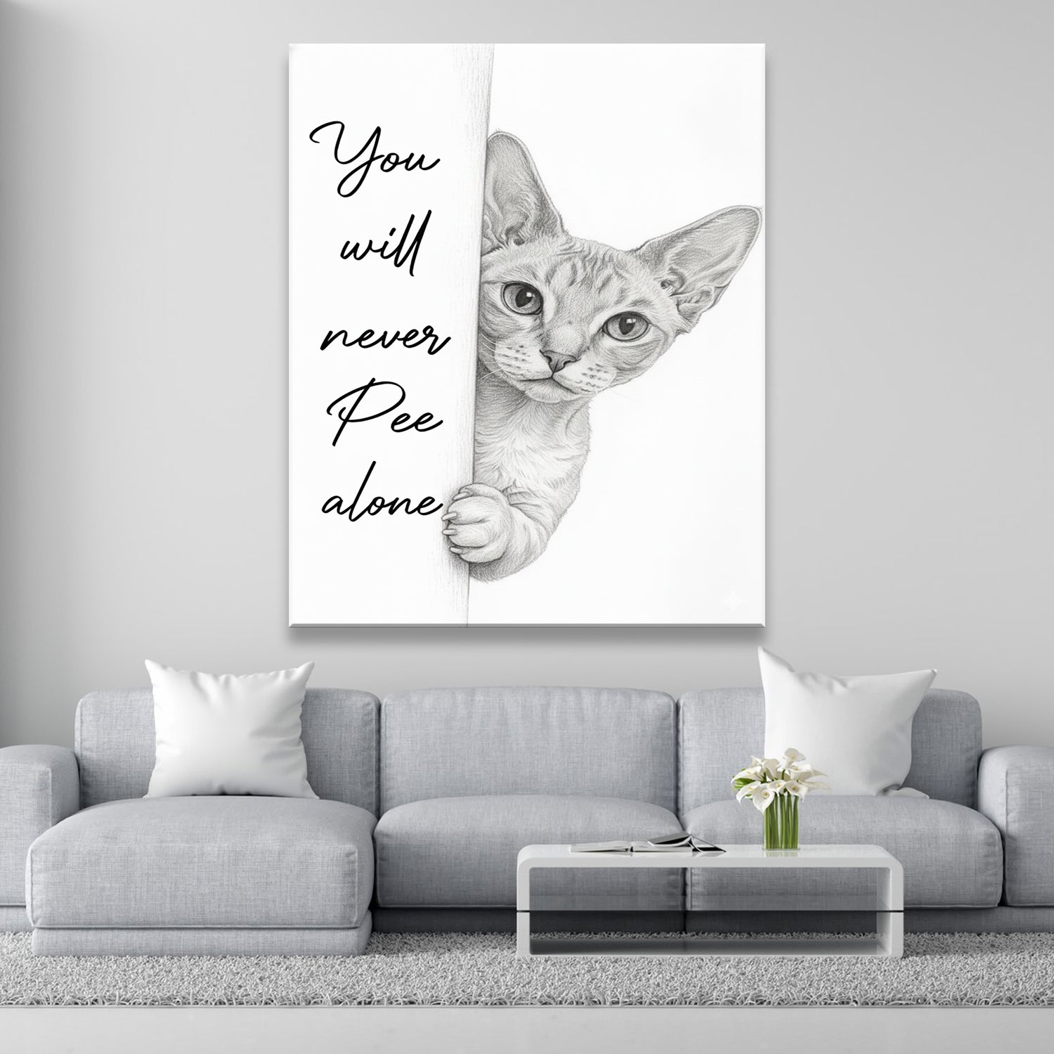 Custom Photo Cat Breed Bathroom Canvas Gift For Cat Lovers