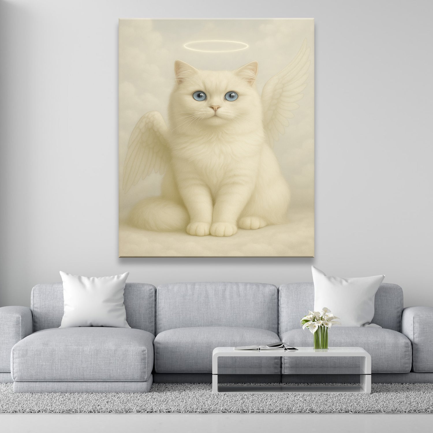 Custom Photo Cat Angel In Heaven _ Gifts For Cat Lovers