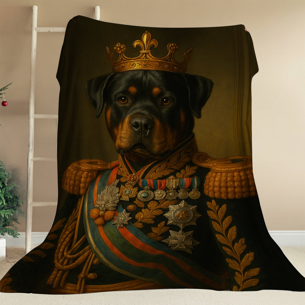Custom Photo Dog King Crown Royal Blanket Gift For Dog Lover