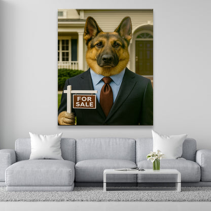 Custom Photo Realtor Dog Canvas Gift For Dog Lovers