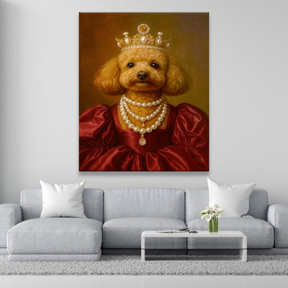 Custom Photo Queen Dog With Crown Canvas Gift For Dog Lovers