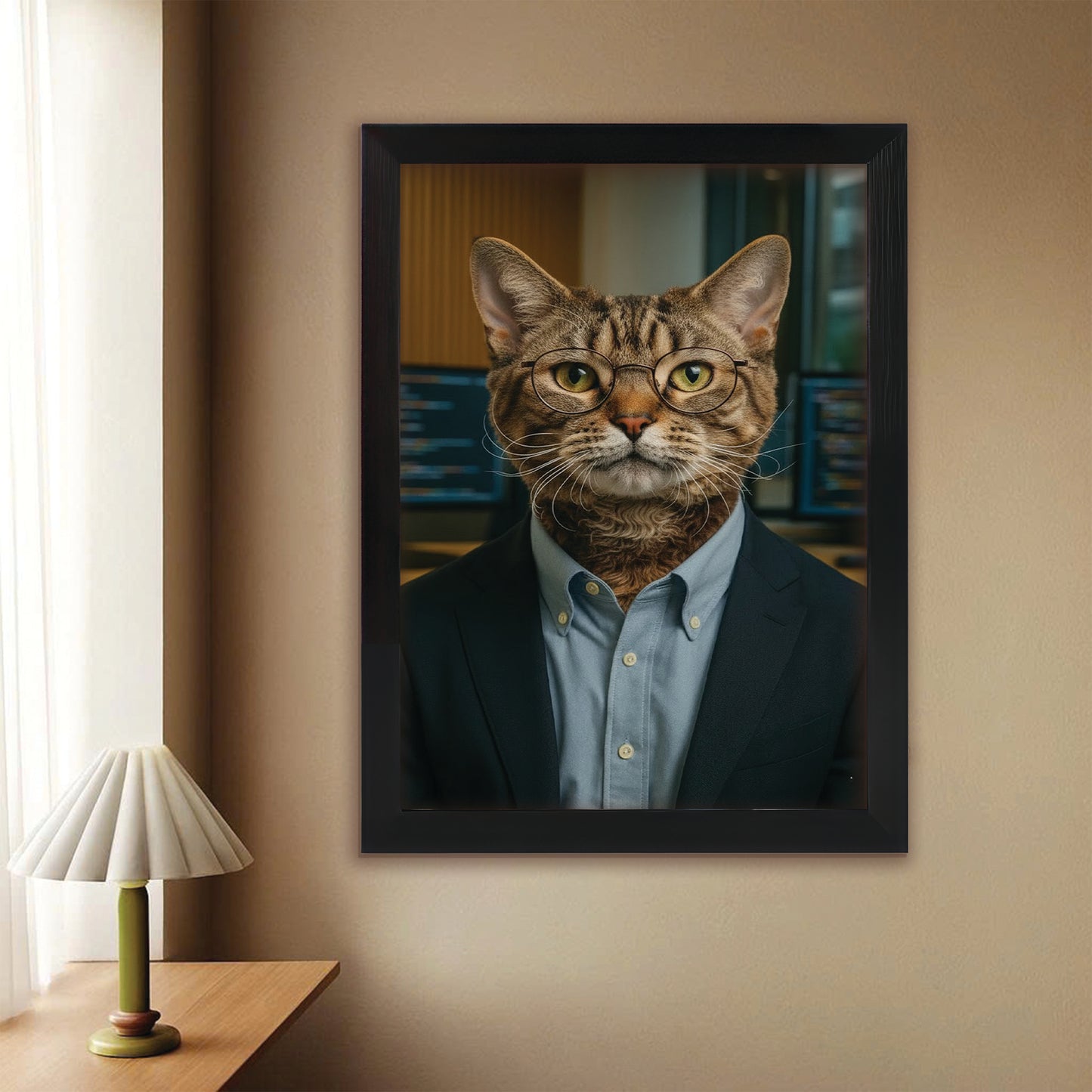 Custom Photo Software Developer Cat Canvas Framed Wall Art Gift For Cat Lovers