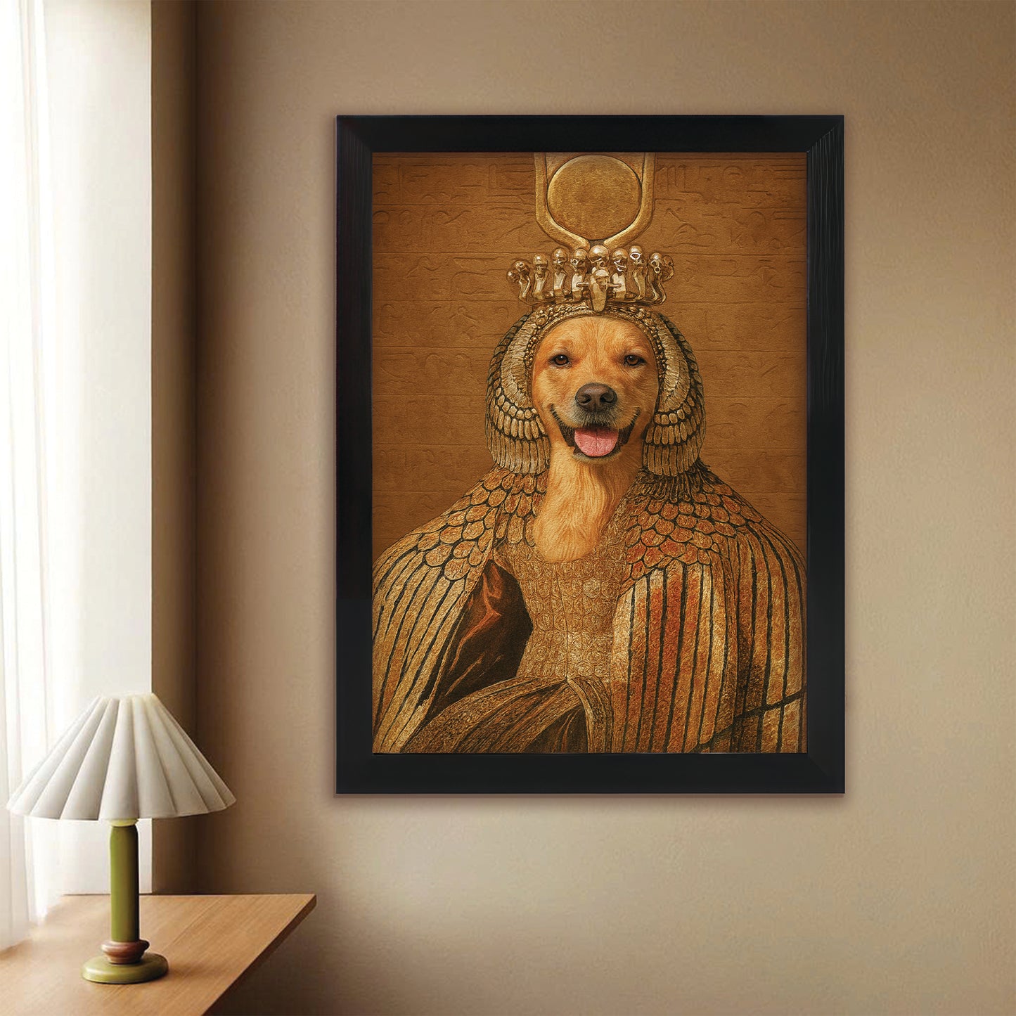 Custom Photo Cleopawtra Dog Canvas Framed Wall Art Gift For Dog Lovers