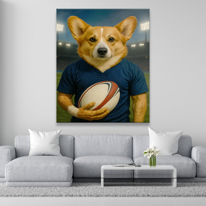 Custom Dog Rugby Sport Dog Canvas Gift For Dog Lovers