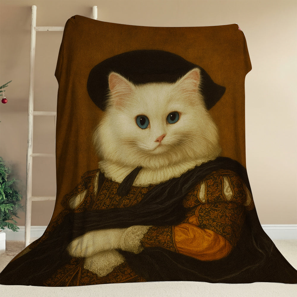 Custom Photo Royal Cat Blanket Cat Lover Gifts