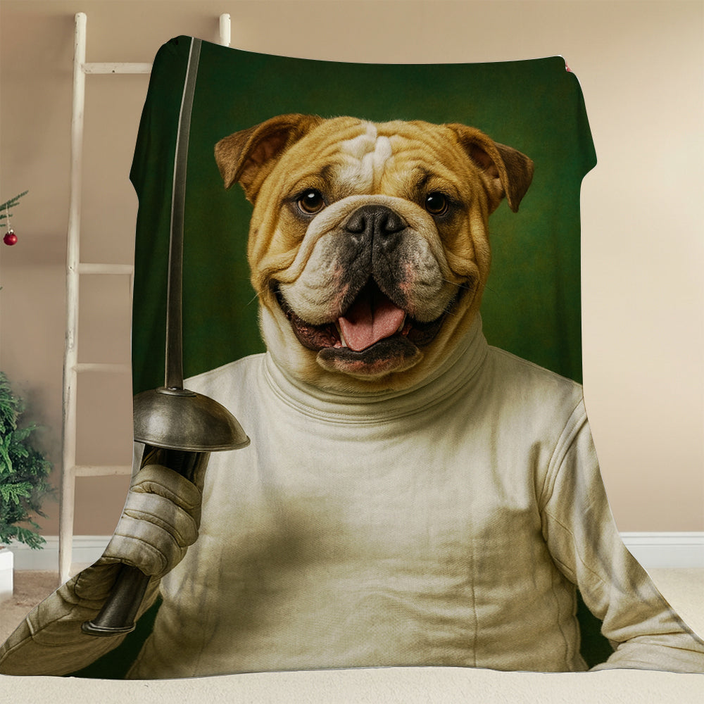 Custom Photo Fencer Dog BlanketGift For Dog Lovers