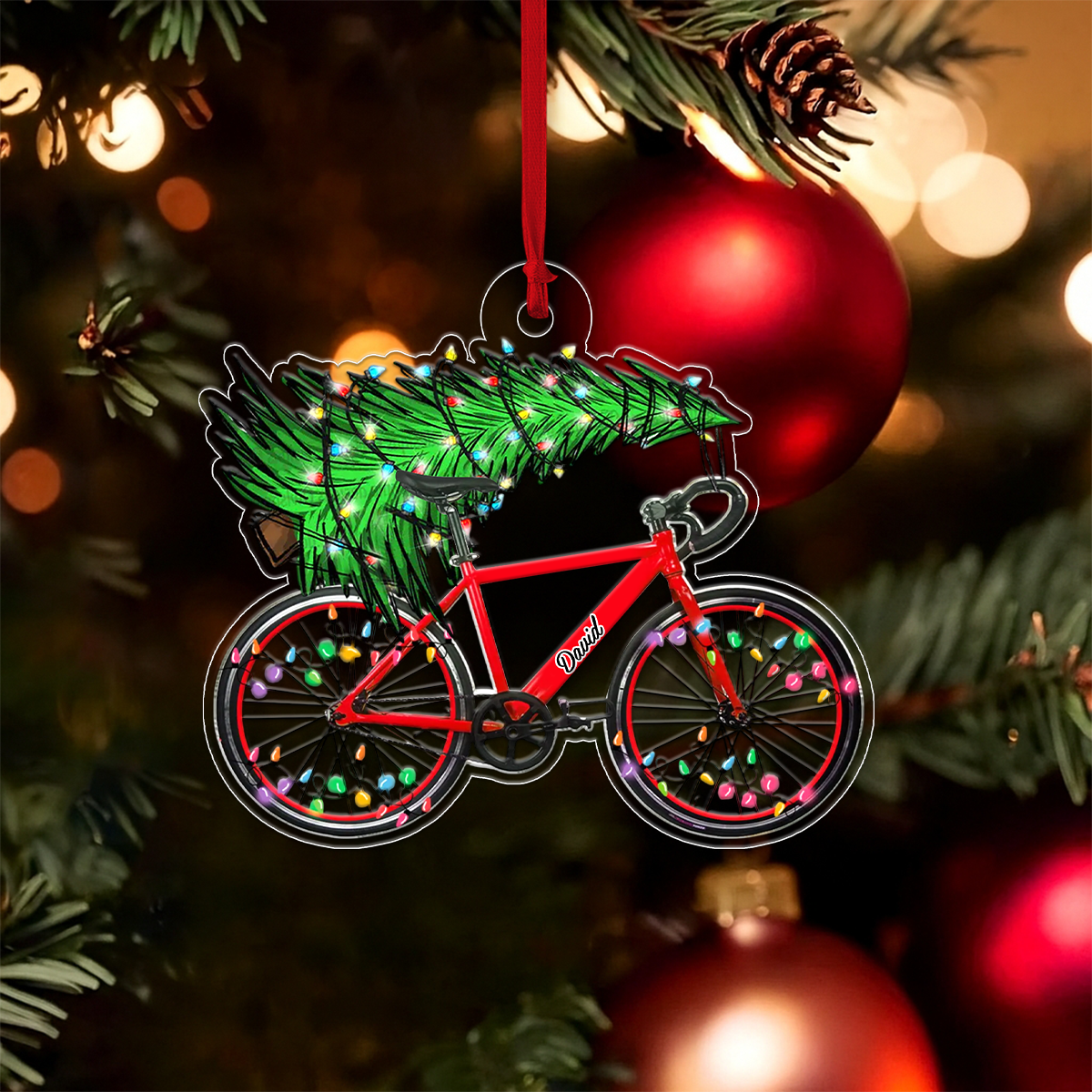 Custom Name Bicycle Xmas Tree
