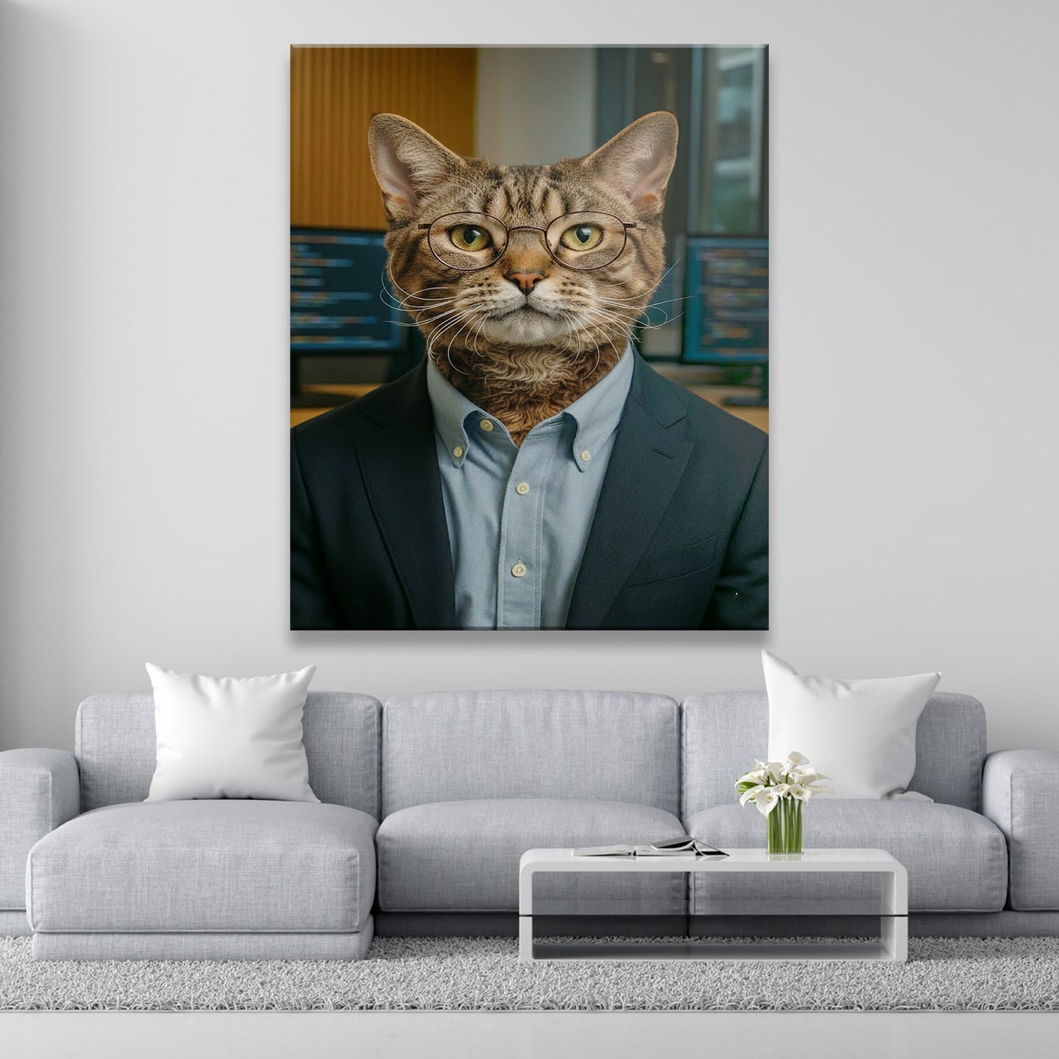 Custom Photo Software Developer Cat Canvas Gift For Cat Lovers