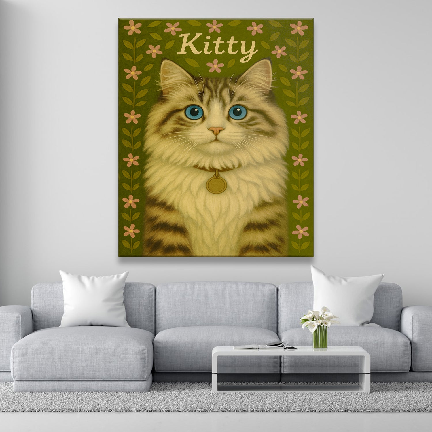 Custom Cat Portraits From Photo From Photo Canvas