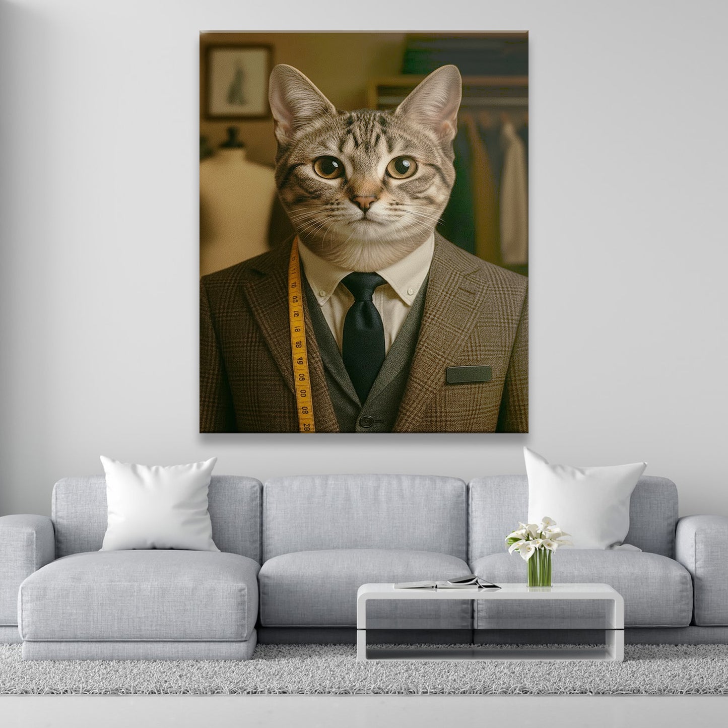 Custom Photo Tailor Cat Canvas Gift For Cat Lovers