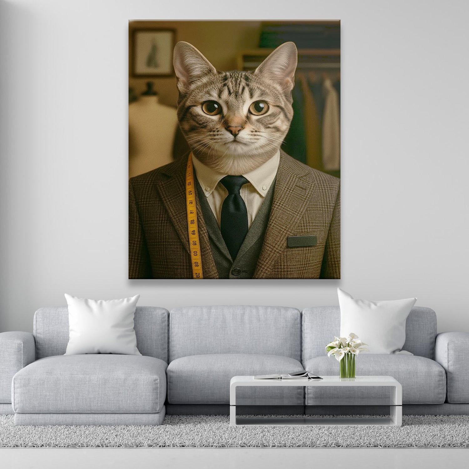 Custom Photo Tailor Cat Canvas Gift For Cat Lovers