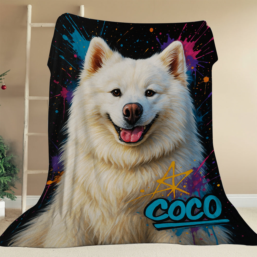 Custom Pet Portrait Contemporary Blanket For Dog Lover