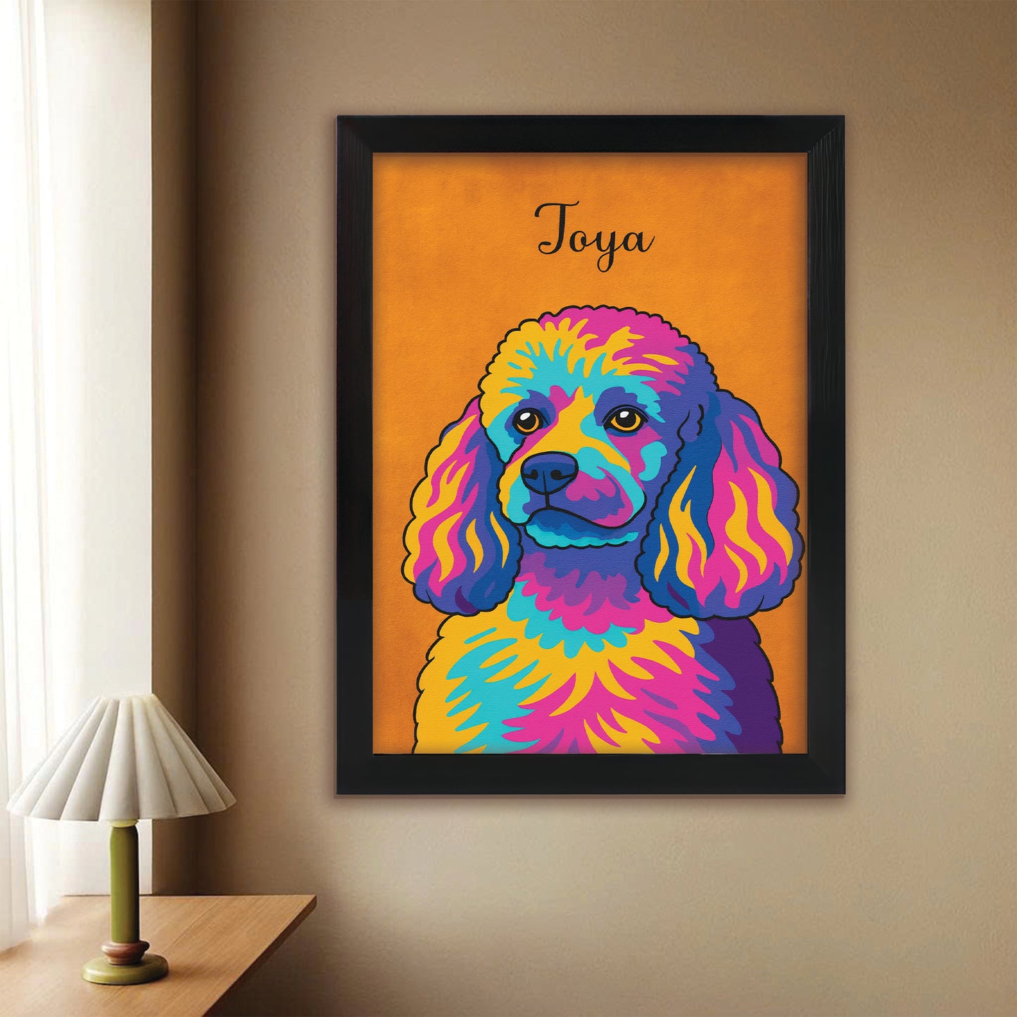 Custom Photo Minimalist Dog Canvas Framed Wall Art Gift For Dog Lovers