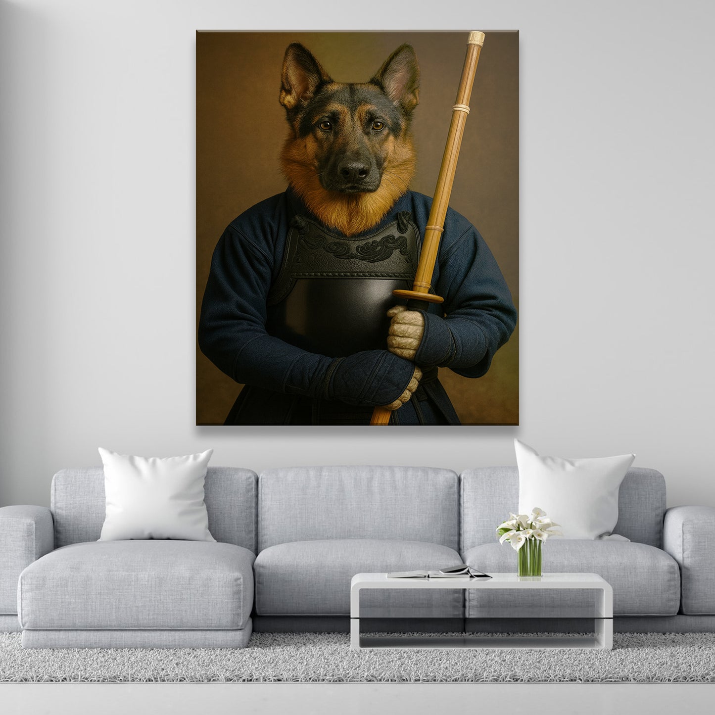 Custom Photo Kendo Dog Canvas Gift For Dog Lovers