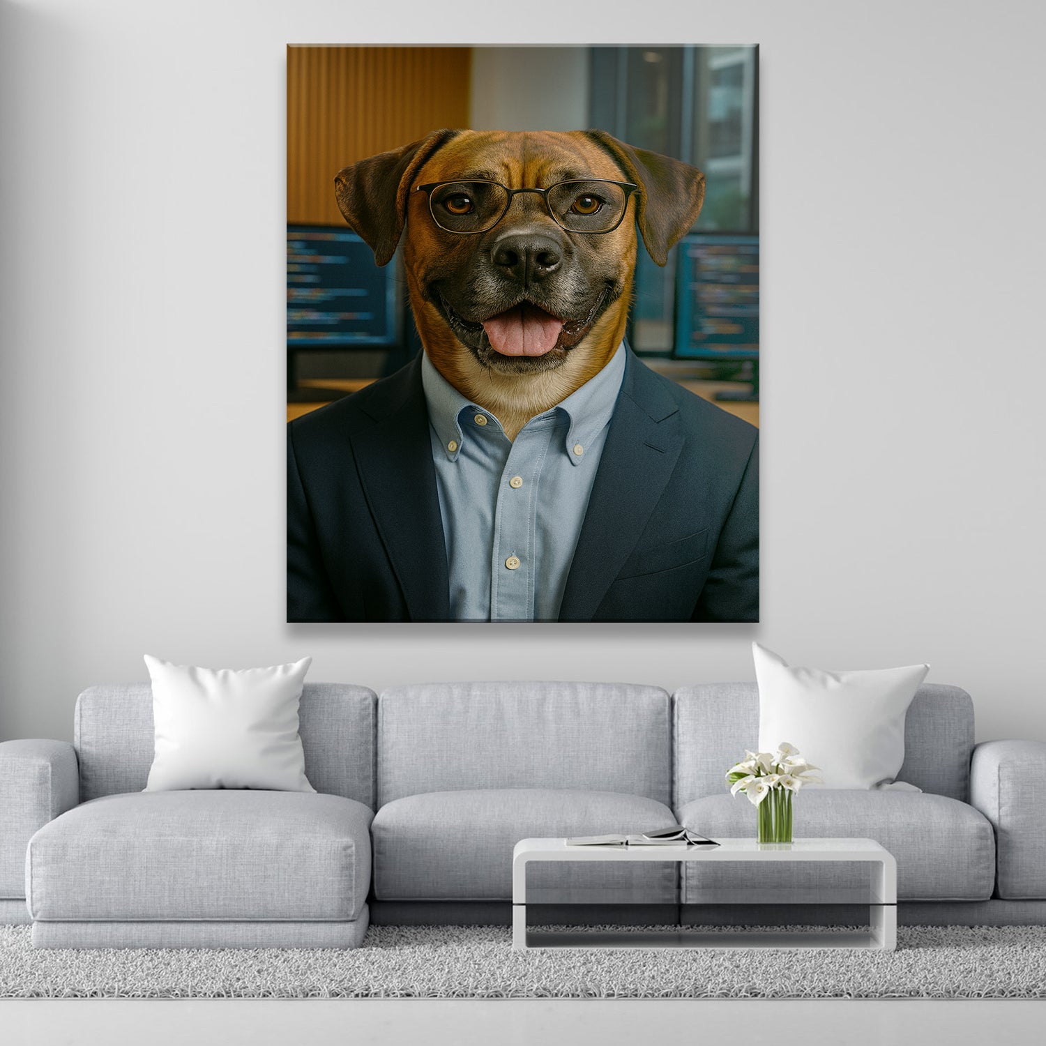 Custom Photo Software Developer Dog Canvas Gift For Dog Lovers