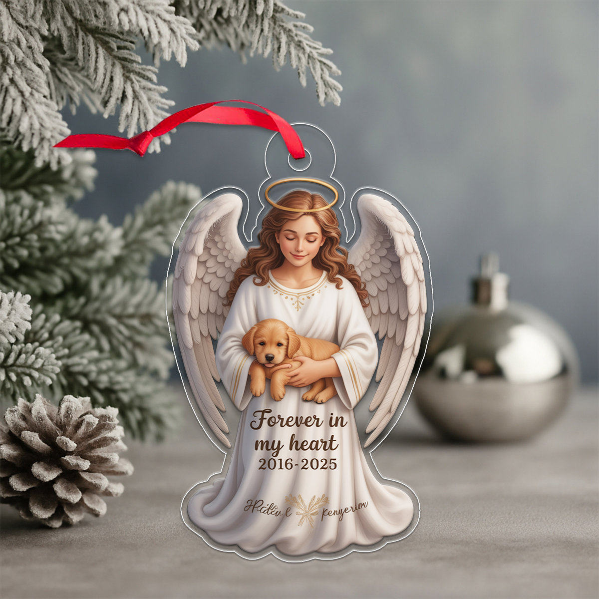 Personalized Pet Christmas Memorial Sympathy Acrylic Ornament Christmas Gift